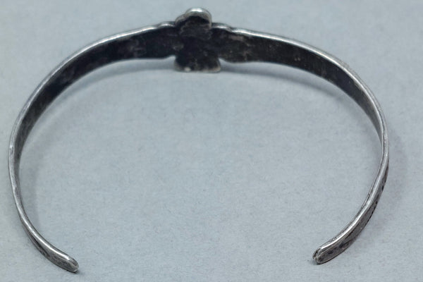 vintage Fred Harvey era Navajo Sterling Silver Turquoise Thunderbird  Cuff Bracelet