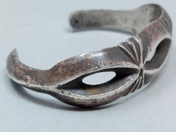 Narrow Cast Navajo Silver Cuff Bracelet