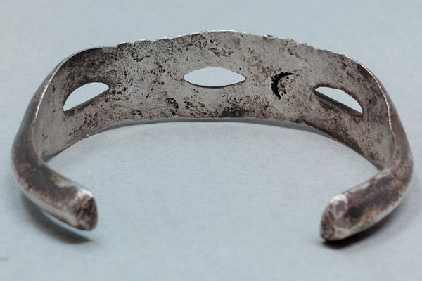 Narrow Cast Navajo Silver Cuff Bracelet