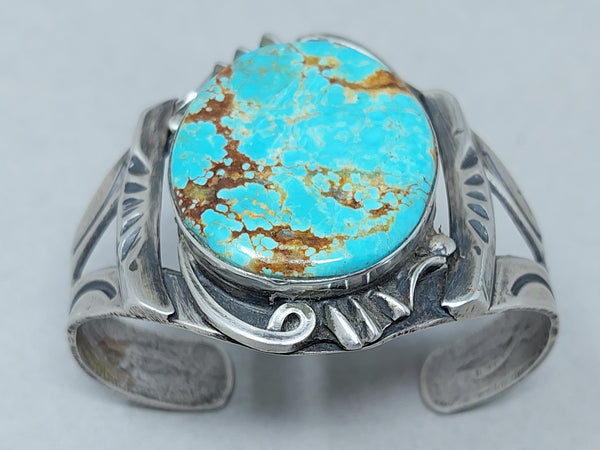 Vintage Navajo Sterling Silver & Turquoise  Cuff Bracelet