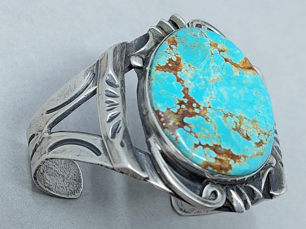 Vintage Navajo Sterling Silver & Turquoise  Cuff Bracelet