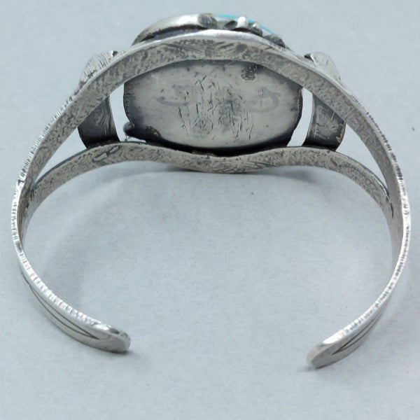 Vintage Navajo Sterling Silver & Turquoise  Cuff Bracelet