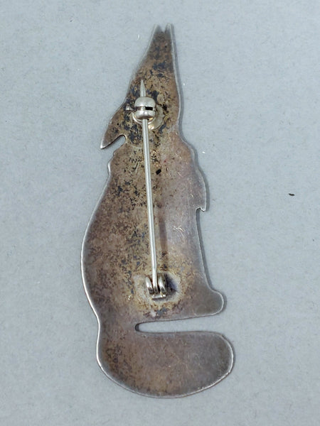 Navajo Sterling Silver Coyote Pin