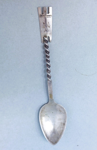 NAVAJO SILVER SOUVENIR SPOON HANDSTAMPED Twisted Stem