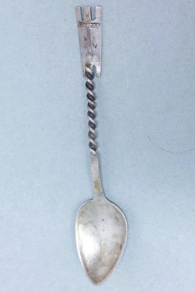 NAVAJO SILVER SOUVENIR SPOON HANDSTAMPED Twisted Stem