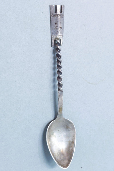 NAVAJO SILVER SOUVENIR SPOON HANDSTAMPED Twisted Stem