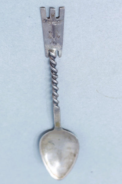 NAVAJO SILVER SOUVENIR SPOON HANDSTAMPED Twisted Stem