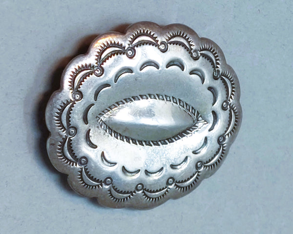 Navajo Sterling Silver Concho Pin Brooch