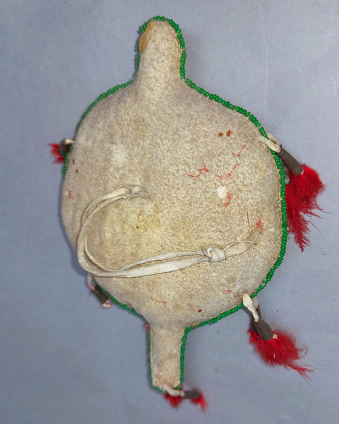 Sioux Umbilical Fetish with Red, White, Blue, Green Beads