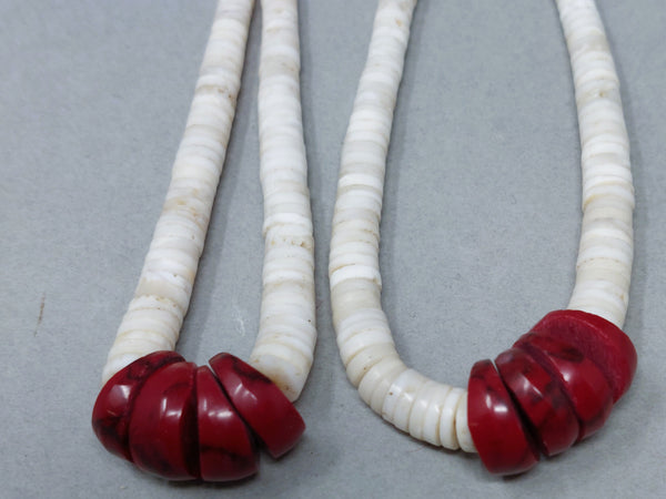 Santa Domingo / Pueblo Red Jasper Shell (heishi) JACLA Pendant \ Drop \ Earrings