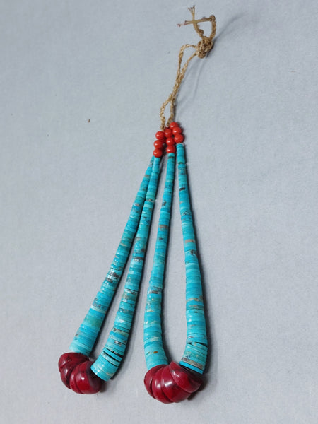 Santa Domingo / Pueblo Red Jasper Turquoise JACLA Pendant \ Drop \ Earrings