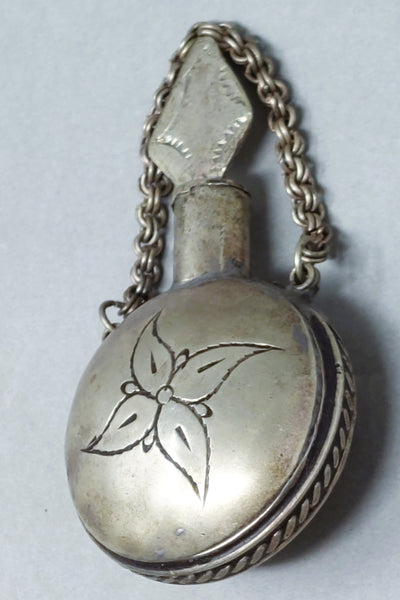 Early Navajo Sterling Silver Canteen / Perfume Bottle Rocker Engraved