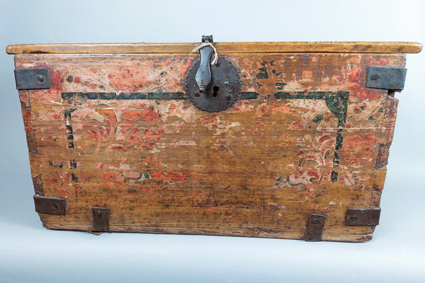 Early Mexico Painted Wooden Box