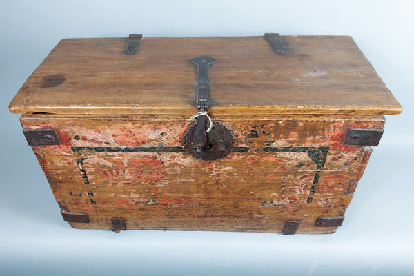 Early Mexico Painted Wooden Box