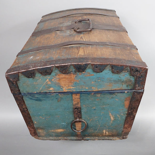 Blue German / Dutch Wooden Box with Dome top