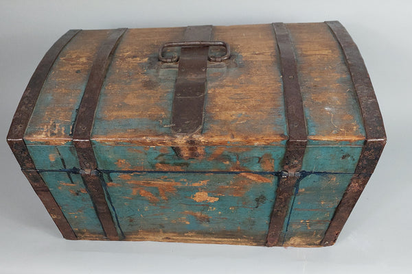 Blue German / Dutch Wooden Box with Dome top