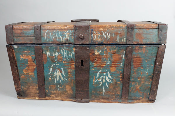 Blue German / Dutch Wooden Box with Dome top