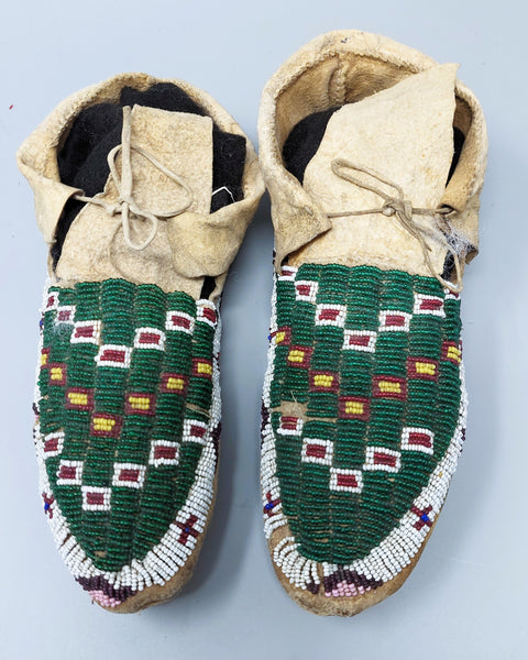 Beaded Sioux Moccasins 19th Century