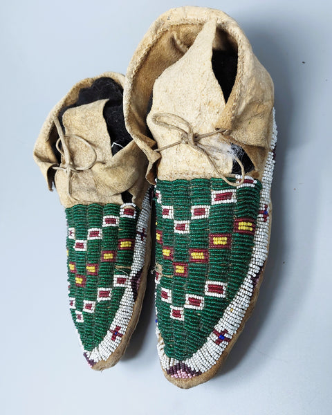Beaded Sioux Moccasins 19th Century