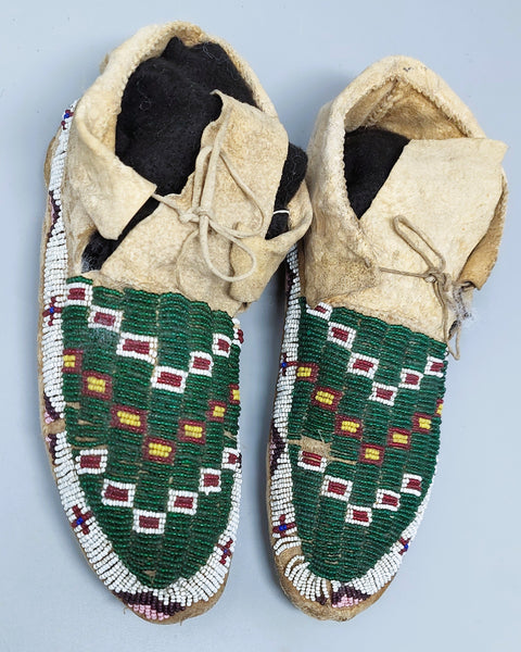 Beaded Sioux Moccasins 19th Century