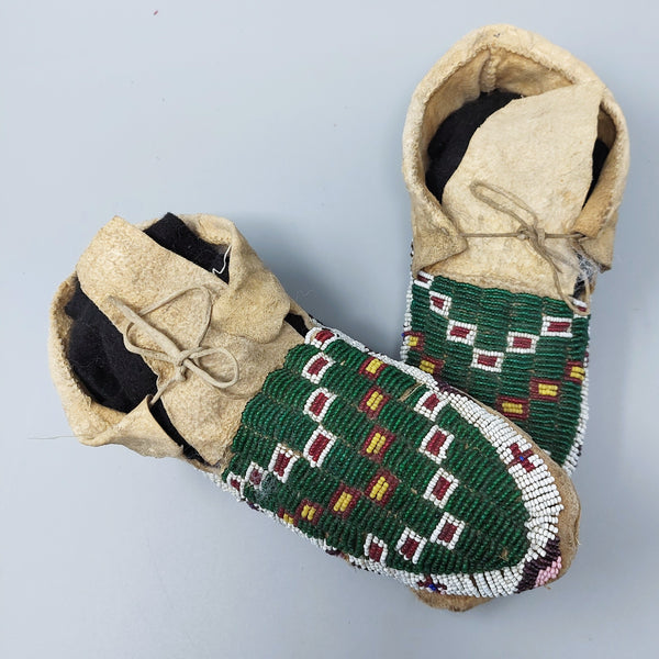 Beaded Sioux Moccasins 19th Century