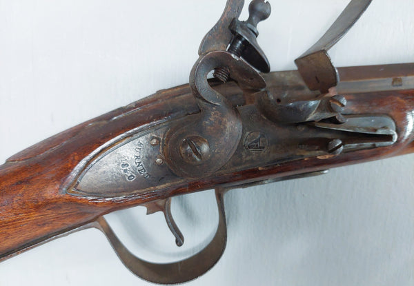 Antique Flintlock Burnet Northwest Trade Musket with Serpentine Side Plate