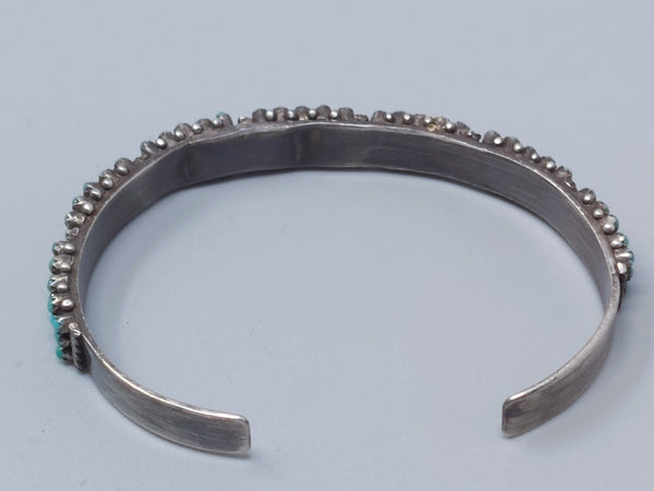 Navajo Sterling Silver & Turquoise Petite / Snake Eye Cuff Bracelet
