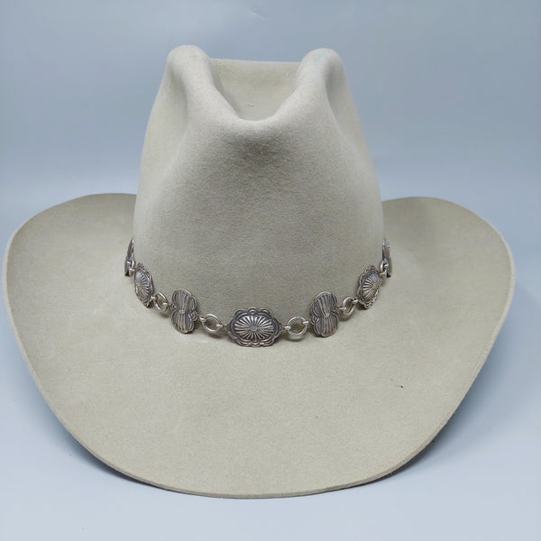 Southwestern Navajo wrought Sterling Silver  Concho Hat Band / Necklace