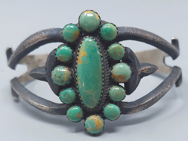 Navajo Sterling Silver & Turquoise  ALBERT & JEANETTE BROWN CUFF