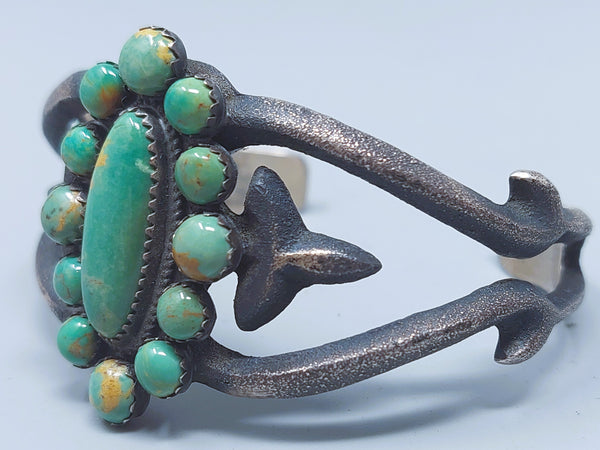 Navajo Sterling Silver & Turquoise  ALBERT & JEANETTE BROWN CUFF