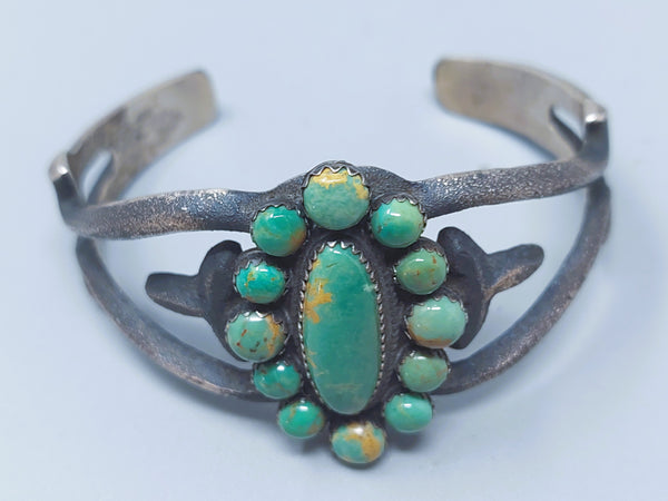 Navajo Sterling Silver & Turquoise  ALBERT & JEANETTE BROWN CUFF