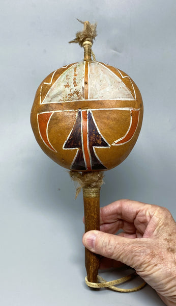Pueblo, Painted Dance Rattle possibly Hopi