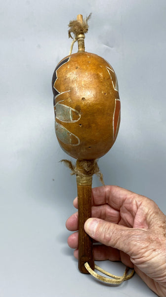 Pueblo, Painted Dance Rattle possibly Hopi