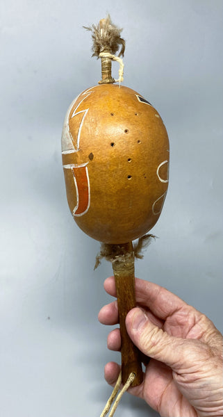 Pueblo, Painted Dance Rattle possibly Hopi