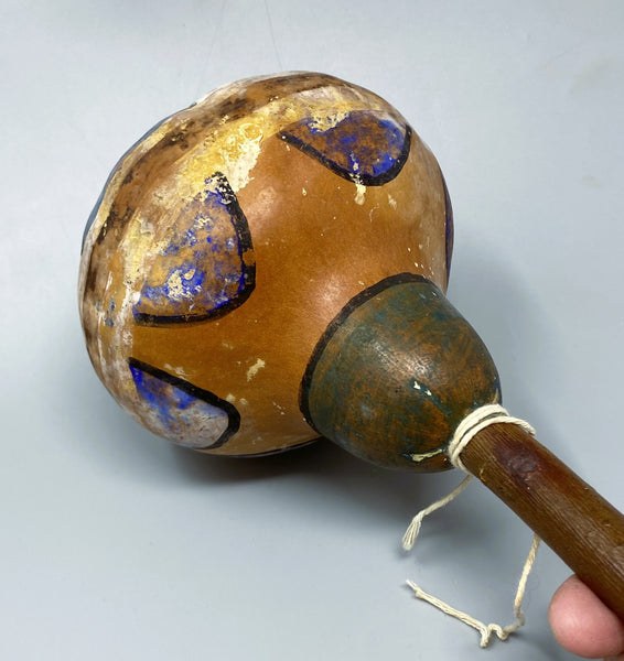 Pueblo, Painted, Gourd Dance Rattle possibly Hopi