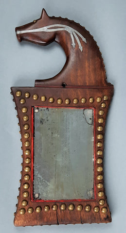 Ioway ( Iowa ) Plains Indian Horse Head Effigy Dance Mirror Board Circa 1880