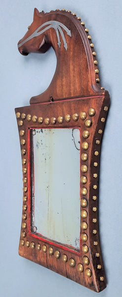 Ioway ( Iowa ) Plains Indian Horse Head Effigy Dance Mirror Board Circa 1880