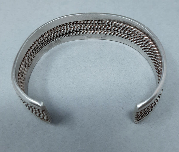 Navajo Silver Cuff Bracelet with twisted wire
