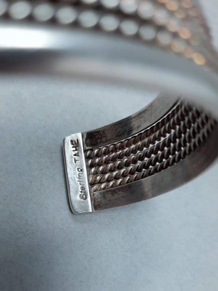 Navajo Silver Cuff Bracelet with twisted wire