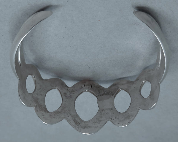 Tufa Cast Navajo Silver Cuff by Francis Jones