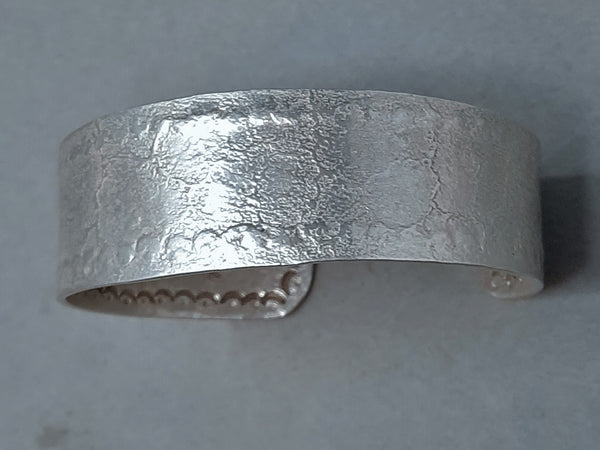 Navajo Silver Cuff Bracelet by Gino Antonio 7/8" Wide