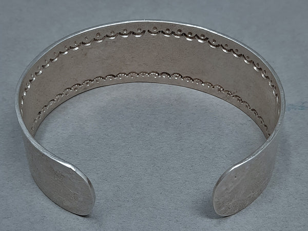 Navajo Silver Cuff Bracelet by Gino Antonio 7/8" Wide