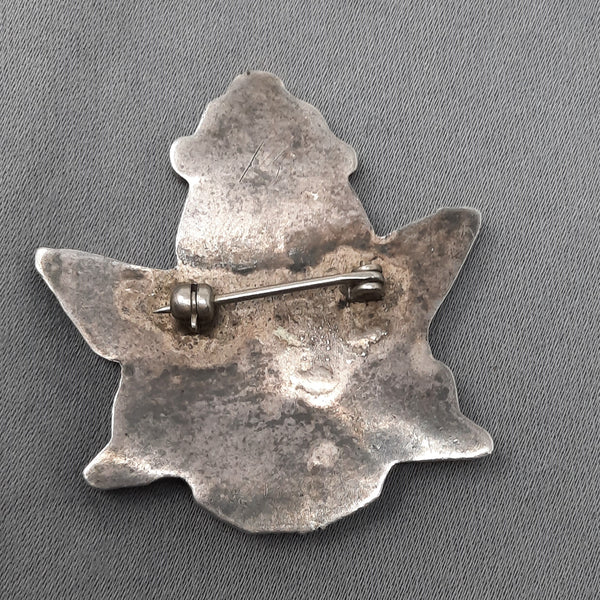 Knifewing Multi-Stone Inlay Brooch Turquoise, Oyster, Jet, Shell 1.1/2" Tall