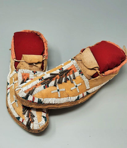 Native American Moccasins Plains Possibly Brule’ Sioux or Cheyenne