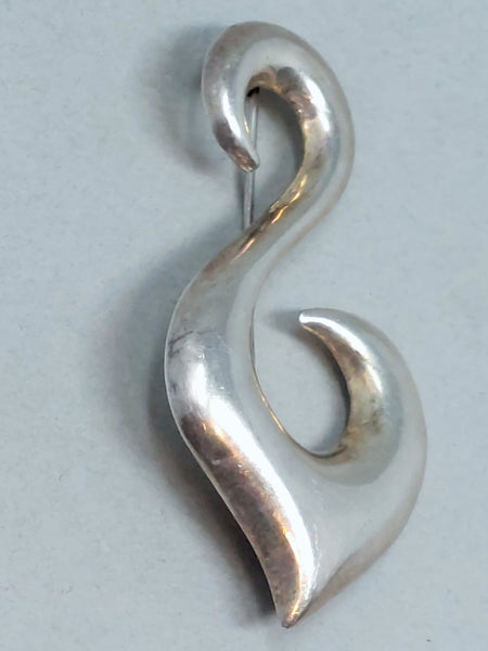 Vintage Silver Musical note Holloware Pin