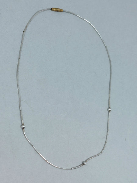 Vintage Navajo Liquid Silver and  Bead Choker necklace