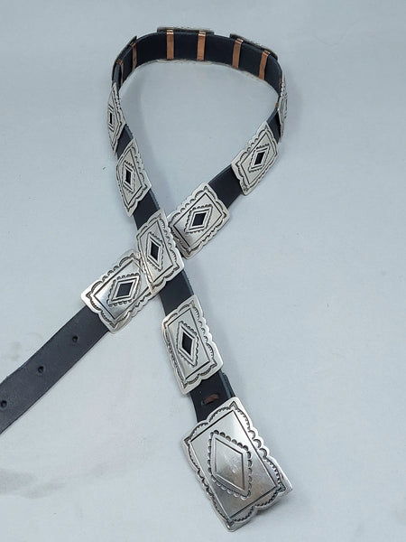 Elegant Navajo Jerry Cowboy Concho Belt Sterling Silver