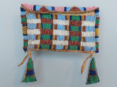 Native American Beaded small tipi bag