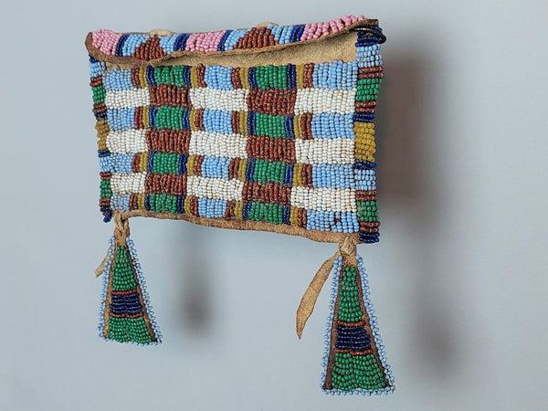 Native American Beaded small tipi bag