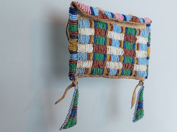 Native American Beaded small tipi bag
